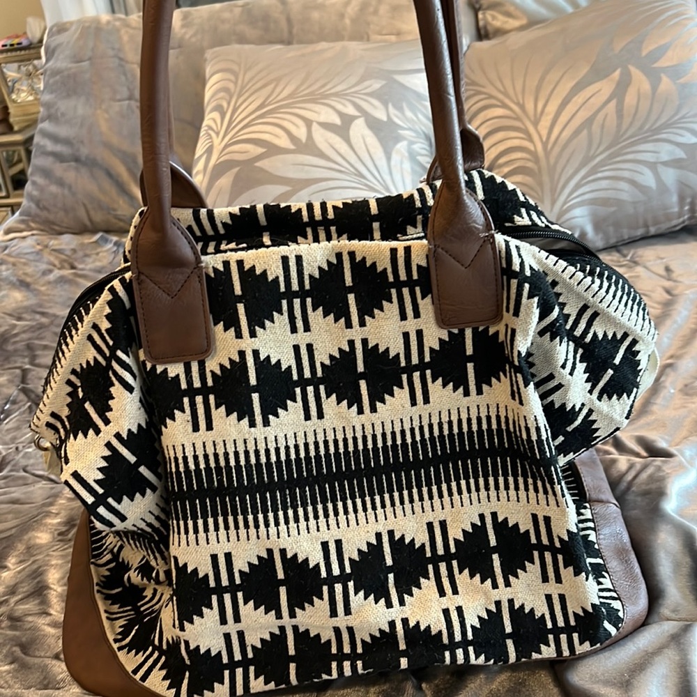 Aztec print weekender/travel duffle